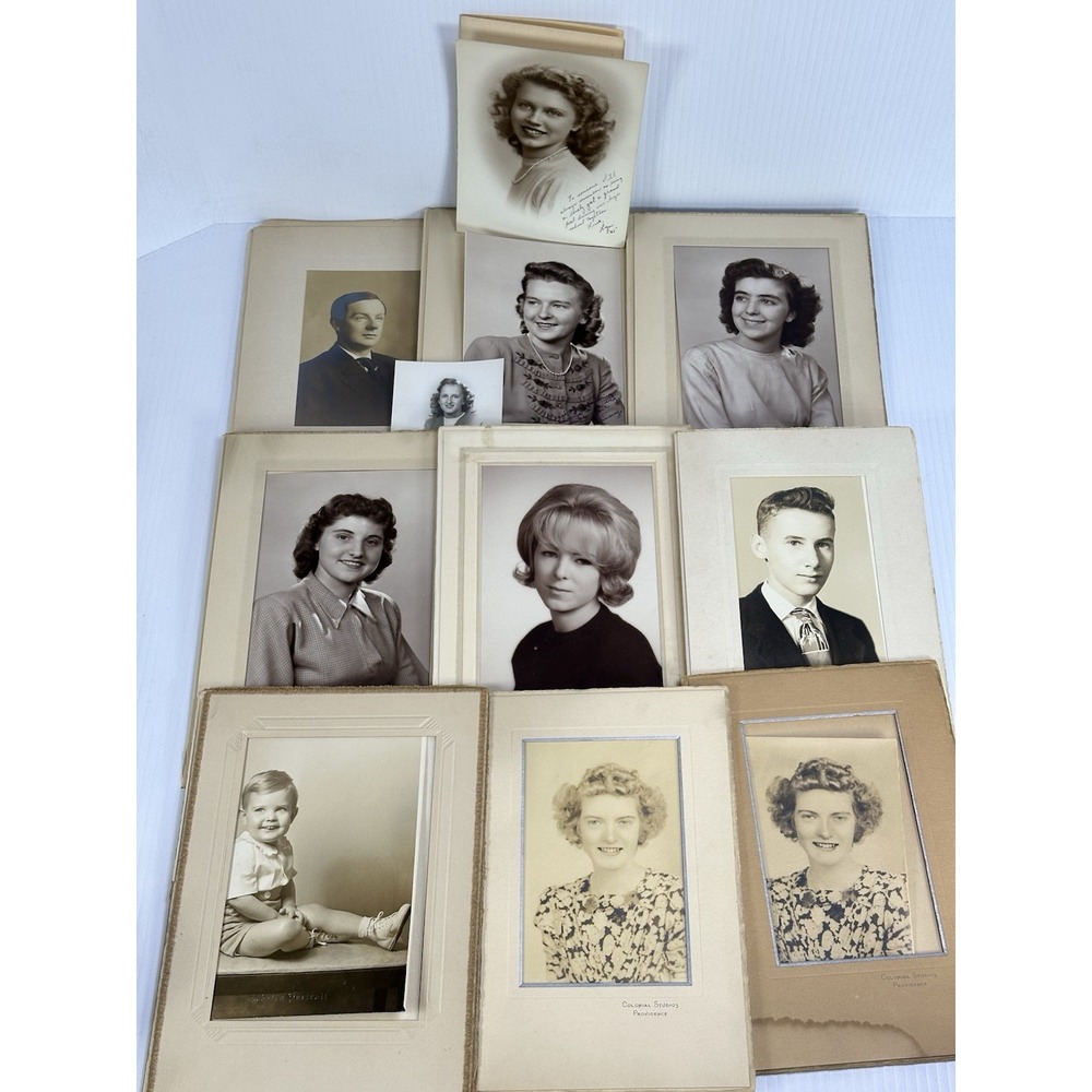 11 Vintage 1950s School Photo Lot Black & White Studio Portrait Young Men Women
